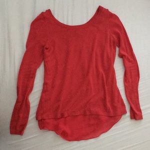 Slit-Back Sweater with Mesh Under